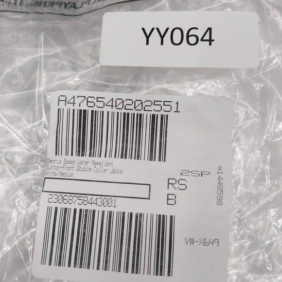 Dennis Basso Water Repellent Button Front Double Collar Jacket White Size Medium - Picture 5 of 5